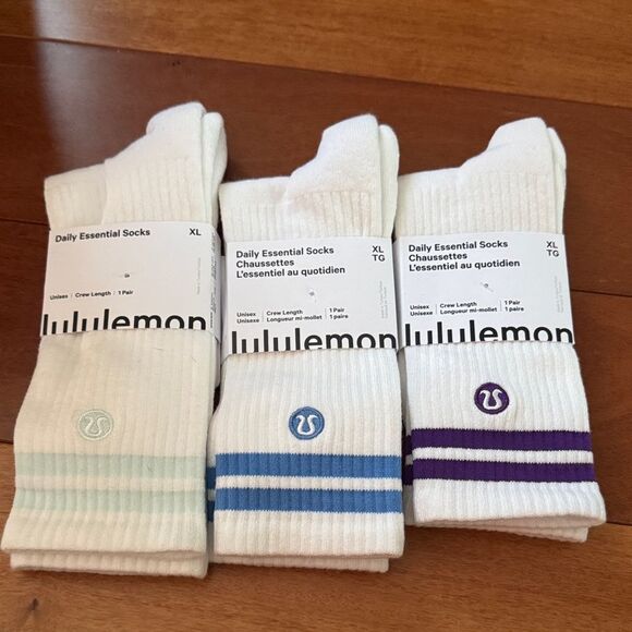 NWT lululemon 3 pairs of Daily Essentials Socks size XL - Picture 1 of 5